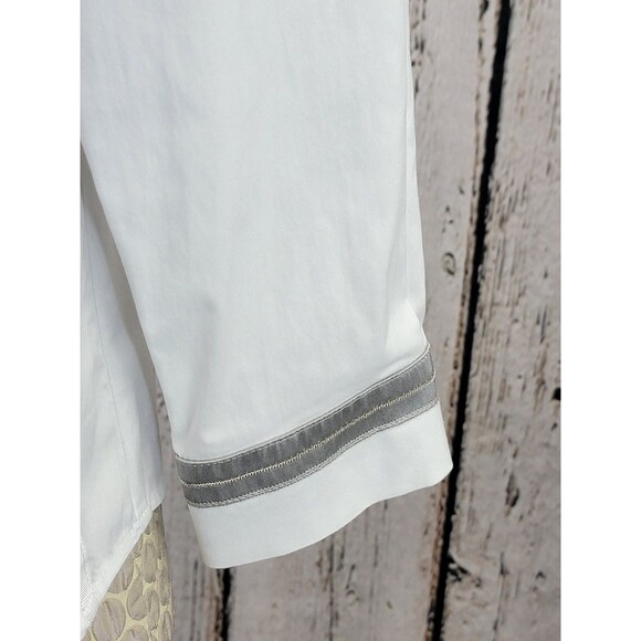 LM Women's Size 40 Marc Aurel White Classic Button Down Blouse Shirt Top EUC - Picture 4 of 15